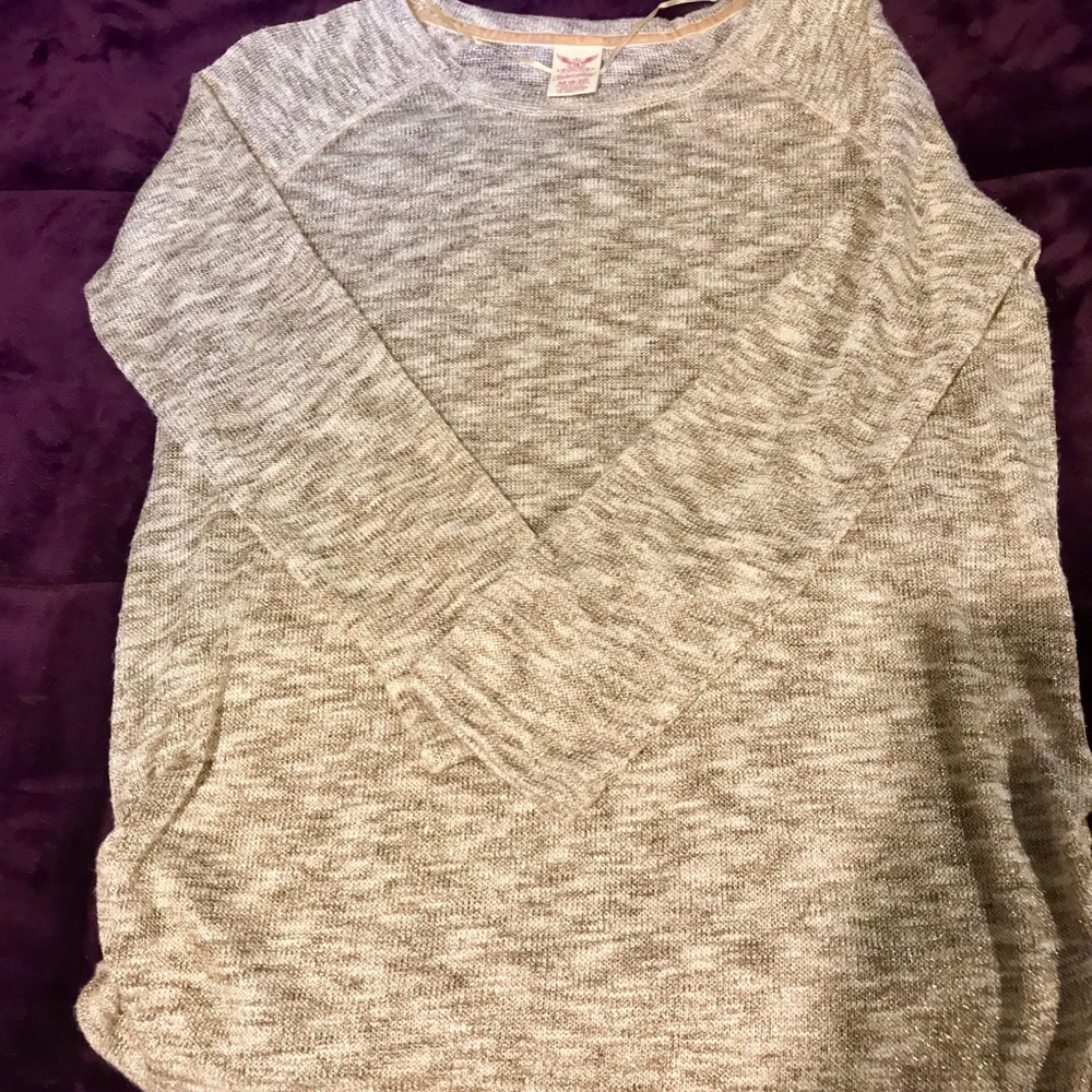 Tan and gold sparkly sweater